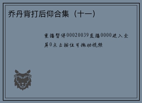 乔丹背打后仰合集（十一）